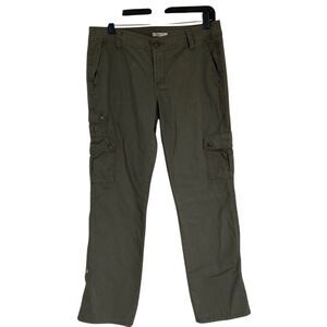 Covington Cargo Pants Womens 10P Army‎ Green Roll Snap Hem Multiple Pockets